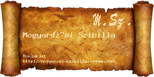 Mogyorósi Szibilla névjegykártya